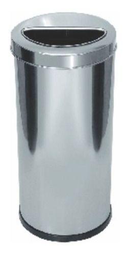 Imagem de Lixeira Em Aço Inox Com Aro Meia Lua Inox 22 L Home Office