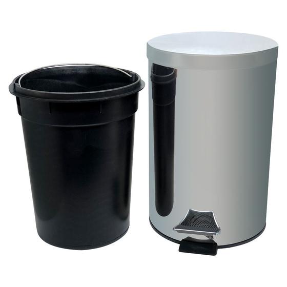 Imagem de Lixeira em Aço Inox Com Balde Removível Com Tampa e Pedal Capacidade 5 Litros