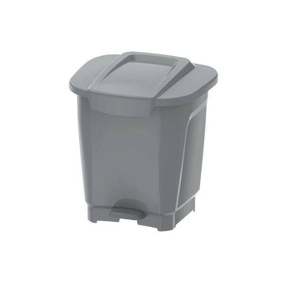 Imagem de Lixeira em plastico t-force cinza 25l