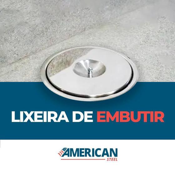 Imagem de Lixeira Embutir Granito Em Inox 3 Litros Não Enferruja