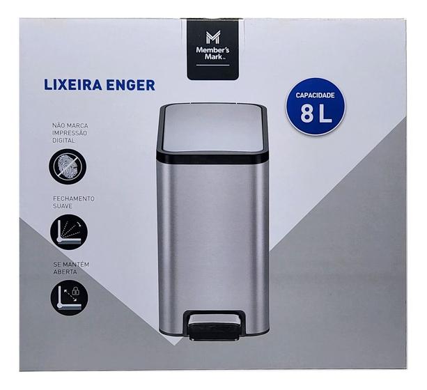 Lixeira Enger C/ Pedal 8l Aço Inox Coleta Seletiva Menor preço em Lixeira Enger C/ Pedal 8l Aço Inox Coleta Seletiva
