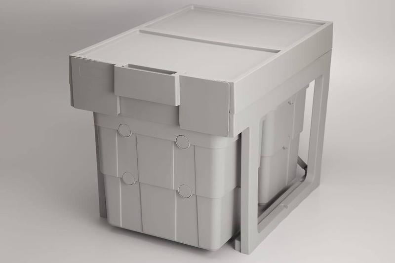 Imagem de Lixeira Fixa 2x16l Wastesas Com Base Fixa Cinza - Sas