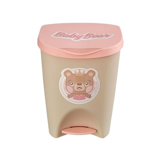 Imagem de Lixeira Infantil Urso Rosa Com Pedal 484 - Usual Utilidades