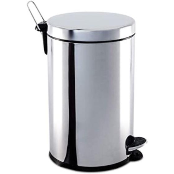 Lixeira Inox 12 Litros Com Pedal Cesto Balde Interno Removível 40x26cm Aço Inox Menor preço em Lixeira Inox 12 Litros Com Pedal Cesto Balde Interno Removível 40x26cm Aço Inox