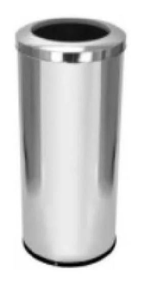 Imagem de Lixeira inox 12 litros com tampa aro para escritórios 24x30