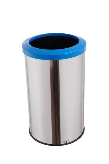 Imagem de Lixeira Inox 35 Litros Aro Esmaltado Cesto De Lixo Cozinha
