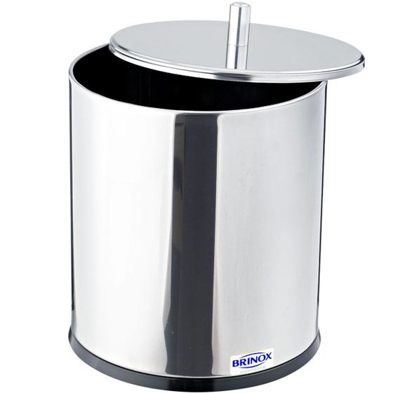 Imagem de Lixeira Inox 5,4 L Lixeira para Banheiro Aço Cozinha Lixeira