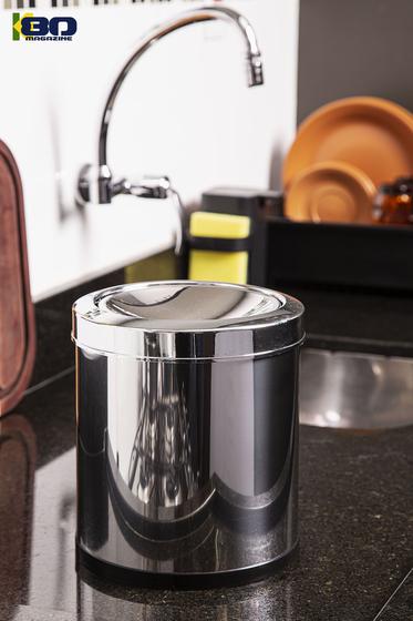 Lixeira Inox 5L Basculante Brilho Intenso - Viel Menor preço em Lixeira Inox 5L Basculante Brilho Intenso - Viel