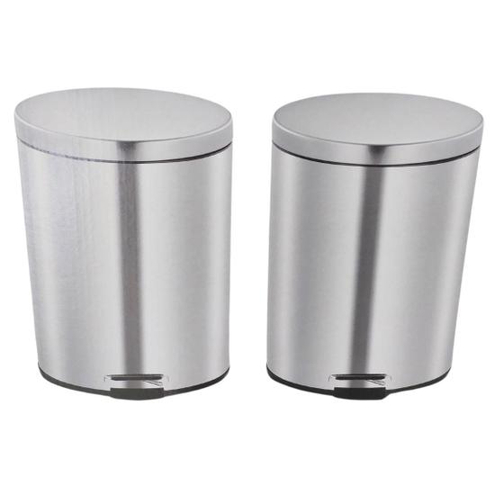 Imagem de Lixeira Inox Banheiro  Com Balde Removível Kit Com 2 Unidade