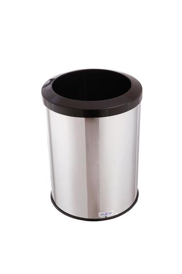 Imagem de Lixeira Inox Com Aro Plástico 30 Litros Lixo Reciclável