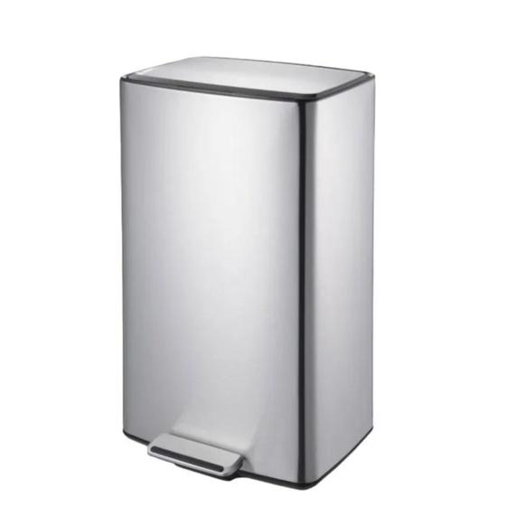 Imagem de Lixeira Inox com Pedal e Balde Interno Retangular 40 Litros Brinox Ref.3073/200