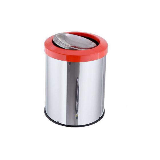 Lixeira Inox Com Tampa Flip Top Basculante 15 Litros Lixo - CCM Imagem de Lixeira Inox Com Tampa Flip Top Basculante 15 Litros Lixo