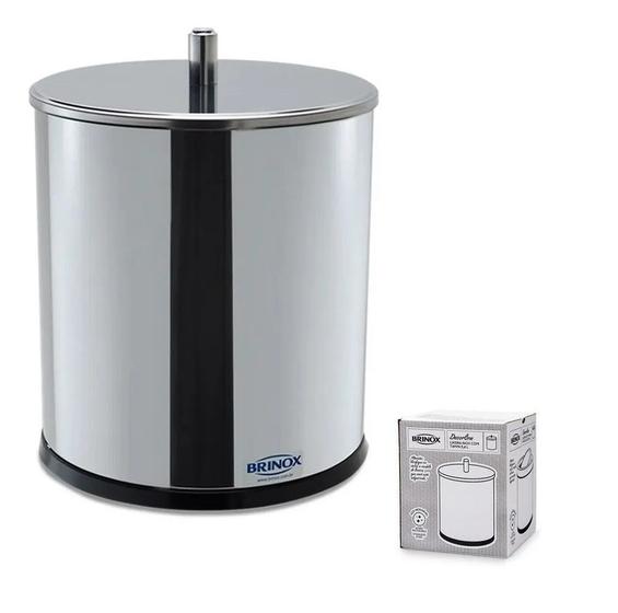 Imagem de Lixeira inox comtampa ø18x23 cm 5,4l brinox 3030/202