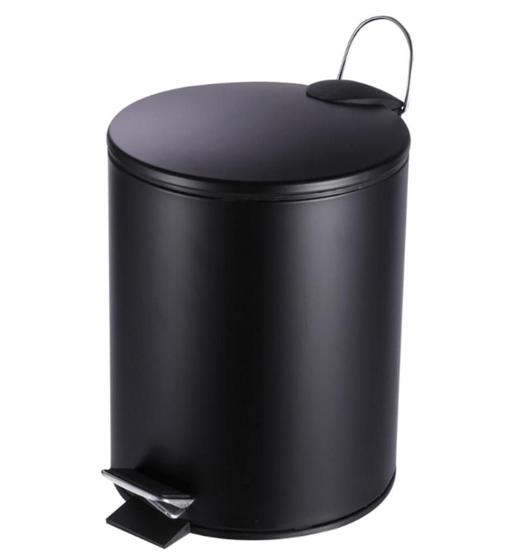 Imagem de Lixeira Inox Preto Com Pedal 5L Coisas E Coisinhas