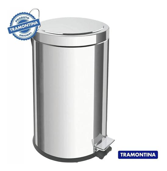 Imagem de Lixeira Inox Tramontina Com Pedal Em Aço 12L