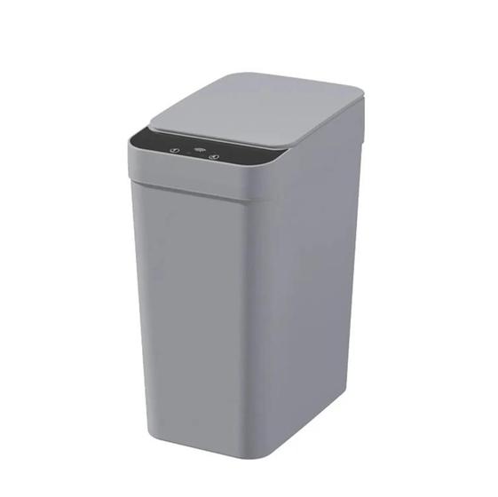 Lixeira Inteligente 12L Automática Sensor Sem Toque Cinza Cozinha Banheiro