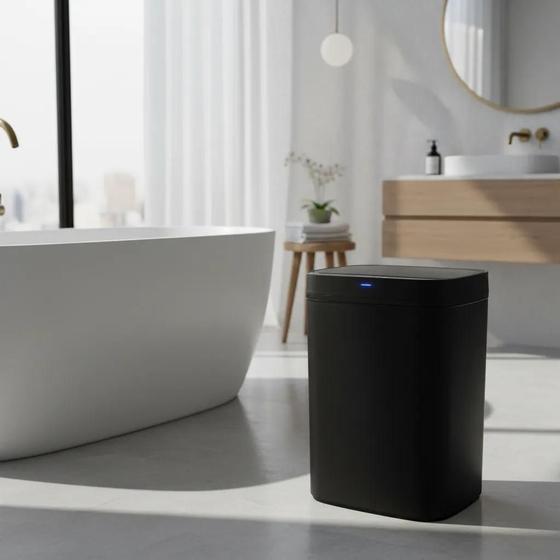 Lixeira Inteligente Automática Preta com Sensor e Led 13L - Kazalinda — foto 2 de 6