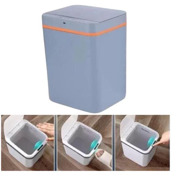 Imagem de Lixeira Inteligente com Sensor Automático Recarregável 12 Litros Sensor De Aproximação ou Toque