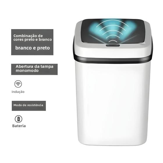 Lixeira Inteligente Com Toque De 13L Para Cozinha, Banheiro, Vaso Sanitário, Lixeira – others