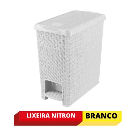 Imagem de Lixeira Juta Retangular 12 L Branco - Nitron