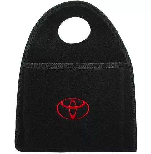 Imagem de Lixeira Lixinho Carpete Toyota Logo Bordado Preta