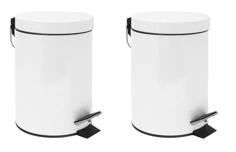 Lixeira Metalica 3L Branca - Just Home Collection