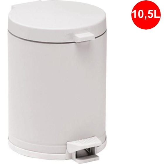 Lixeira Metálica com Pedal e Recipiente Plástico de 10,5 Litros Cor Branca Menor preço em Lixeira Metálica com Pedal e Recipiente Plástico de 10,5 Litros Cor Branca