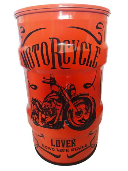 Imagem de Lixeira Metalica Tambor Motocycle Tonel 50Lt Decorativa