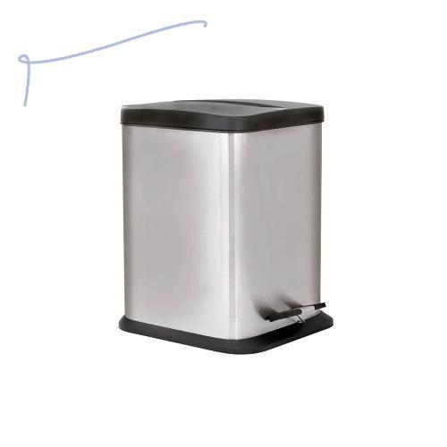 Imagem de Lixeira para banheiro Quadrada Jaspe Em Aço Inox 6 Litros Mor
