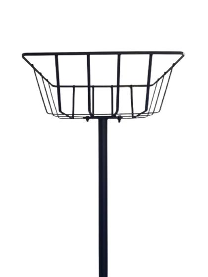 Imagem de Lixeira para calçada com base desmontável resistente e prática com pintura anticorrosiva-preta