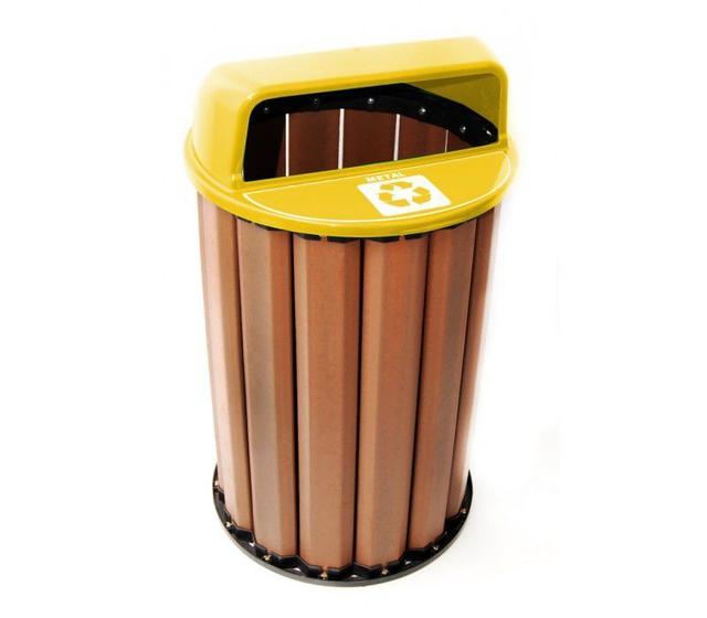 Imagem de Lixeira para Coleta Seletiva 90L Diversas Cores Madeira Plastica Ecologica