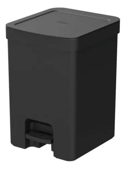LIxeira Pedal Preta Cesto De Lixo Banheiro Cozinha 12L Chumbo Chão Tampa Menor preço em LIxeira Pedal Preta Cesto De Lixo Banheiro Cozinha 12L Chumbo Chão Tampa