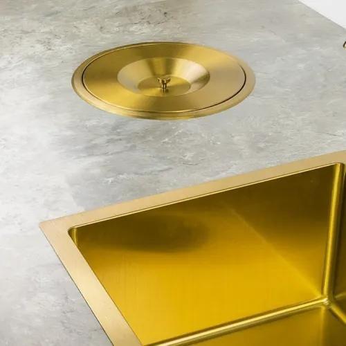 Lixeira Pia Cozinha Embutir Em Inox 3 Litros Dourada Menor preço em Lixeira Pia Cozinha Embutir Em Inox 3 Litros Dourada