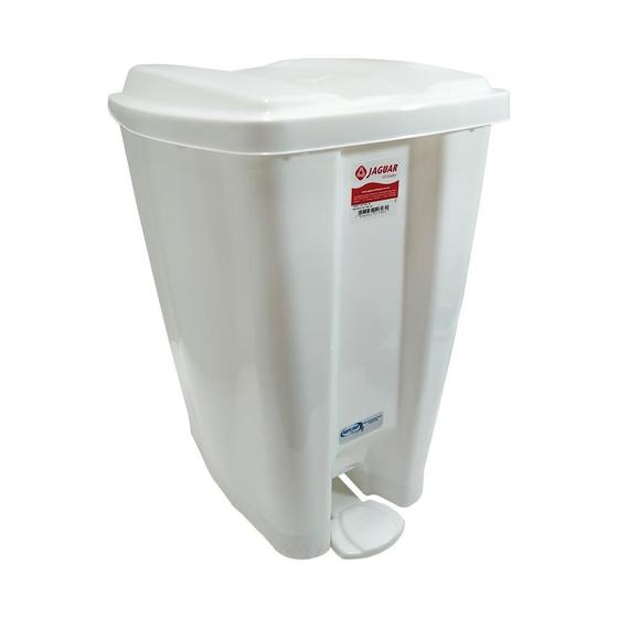 Lixeira Plástica Branca com Pedal 40 Litros Jaguar Menor preço em Lixeira Plástica Branca com Pedal 40 Litros Jaguar