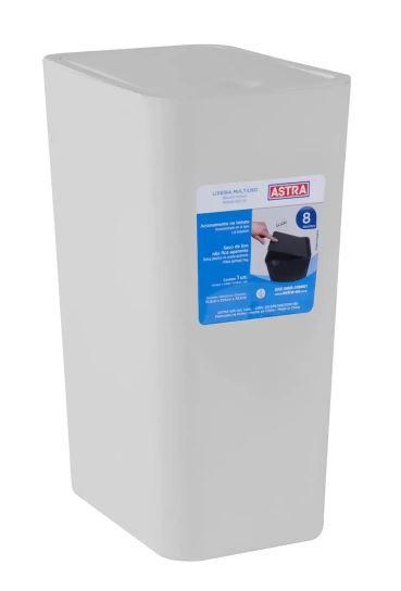 LIxeira plastica com tampa click 8 litros branca Astra Menor preço em LIxeira plastica com tampa click 8 litros branca Astra