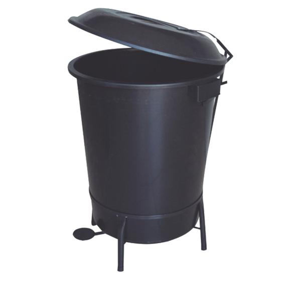Lixeira Plástica em Suporte de Ferro com Pedal 100 Litros Menor preço em Lixeira Plástica em Suporte de Ferro com Pedal 100 Litros