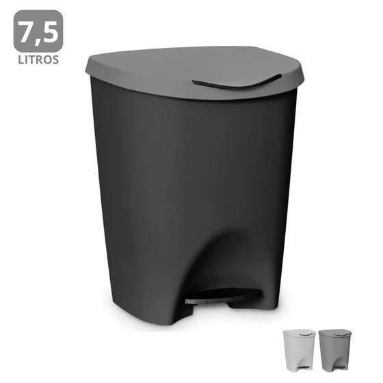 Menor preço em Lixeira Plástica Escritorio Cozinha Banheiro Com Pedal 7,5 Litros
