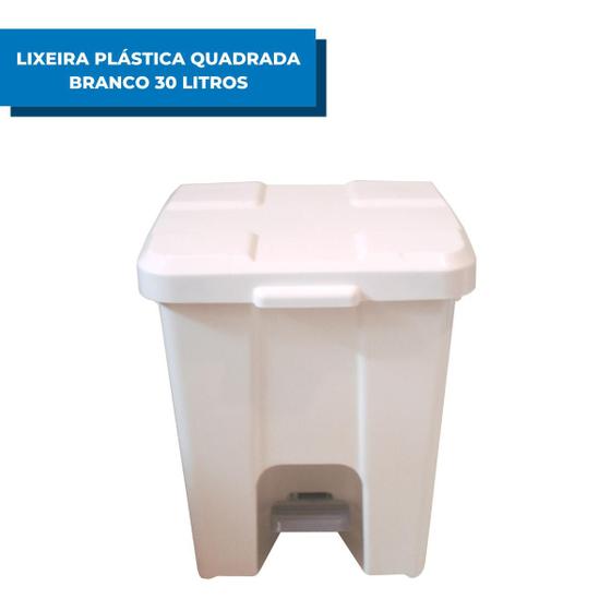 Imagem de Lixeira Plástica Quadrada 30L Com Pedal
