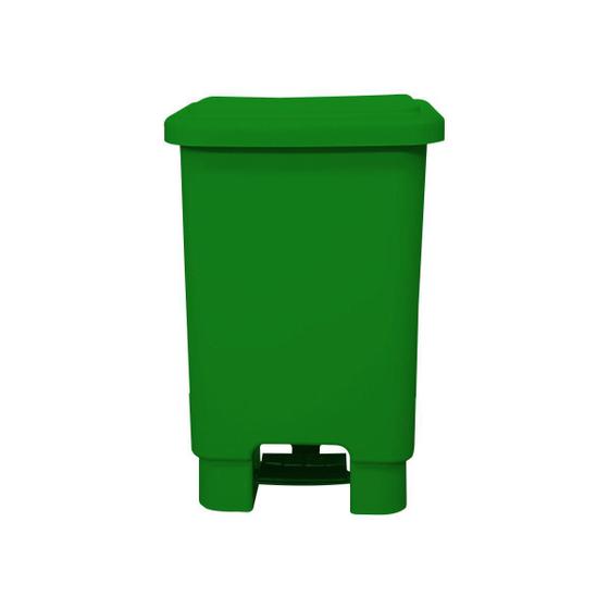 Imagem de Lixeira Plástica Retangular Com Pedal 25 Litros - Vermelho