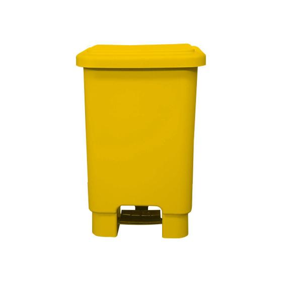 Imagem de Lixeira Plástica Retangular com Pedal e Tampa Reforçada 25 litros Banheiro Casa Cozinha Reciclagem Pedaleira 