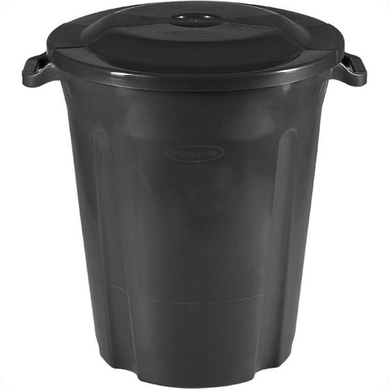 Imagem de Lixeira Plasvale Recycle 97L Preta Com Tampa 164Lp8990