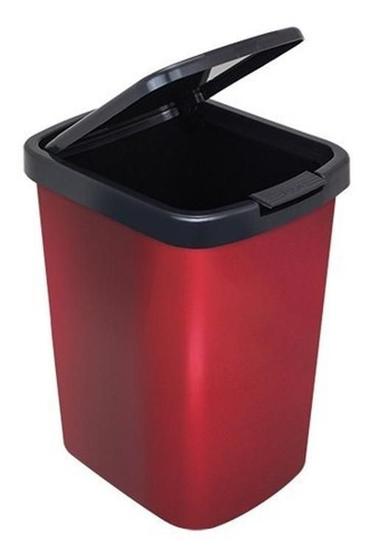 Imagem de Lixeira Prática 9 Litros Vermelha Click Label 25461 Arqplast