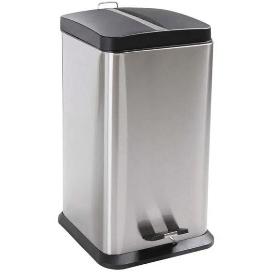 Imagem de Lixeira Quadrada Com Pedal 20 Litros Jaspe MOR 8234