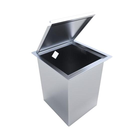Imagem de Lixeira Quadrada De Embutir Inox 5 L De Bancada