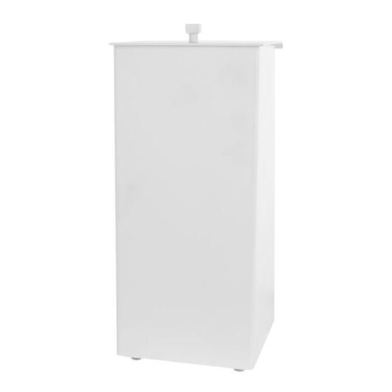 Imagem de Lixeira Quadrada Inox Com Tampa Pintura Eletrostática