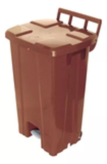 Imagem de Lixeira Quadrada Plastica De 100 Litros Com Roda E Pedal