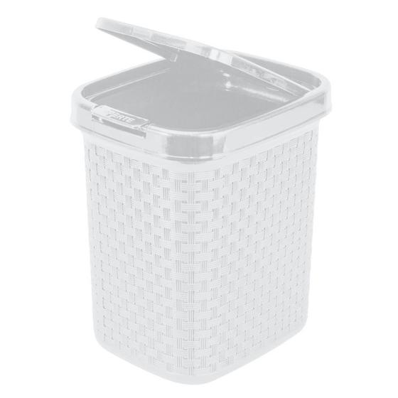 Imagem de Lixeira Rattan Com Click Branca 4,5L Nitron