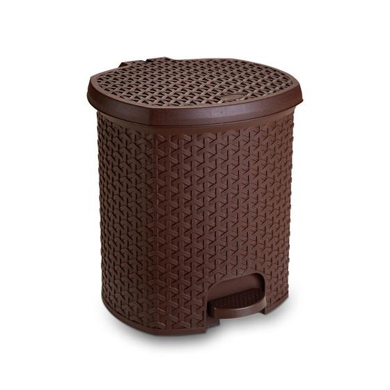 Imagem de Lixeira Rattan Com Pedal 15 Litros Cozinha Banheiro Lavabo