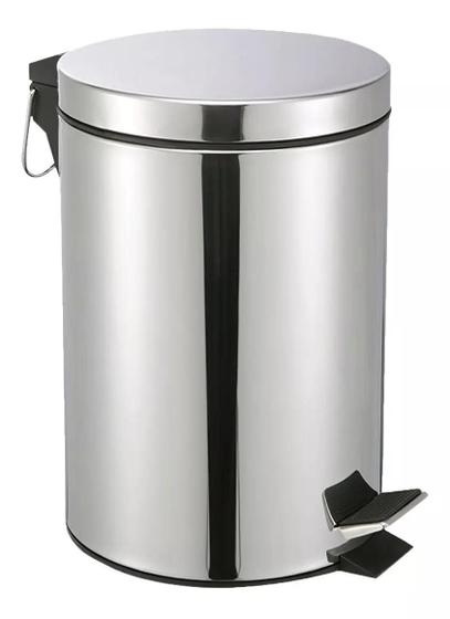 Lixeira Redonda de Aço Inox 5 Litros: Elegância e Praticidade para Casa e Banheiro – Clink