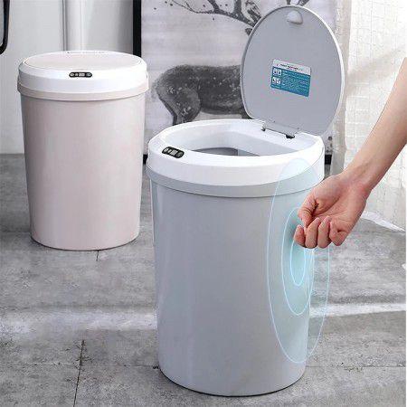 Lixeira Redonda Recarregável USB Branco 12L Com Sensor de Proximidade GH104 Menor preço em Lixeira Redonda Recarregável USB Branco 12L Com Sensor de Proximidade GH104